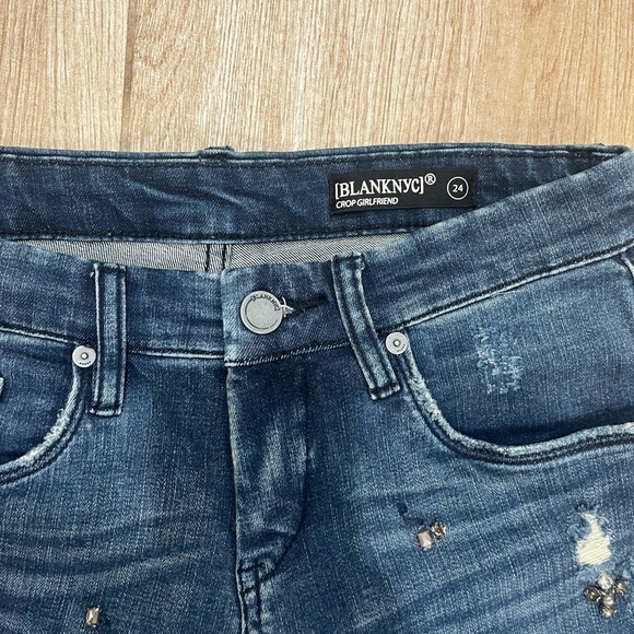 Blank NYC Girlfriend Cropped Embellished Jeans - Picture 6 of 8